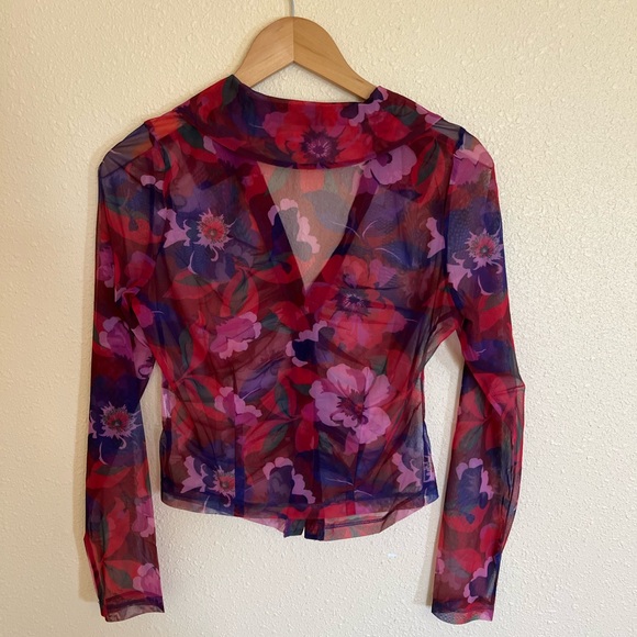 Maeve by AnthropologieSheer Ruched Buttondown Blouse - Picture 6 of 8